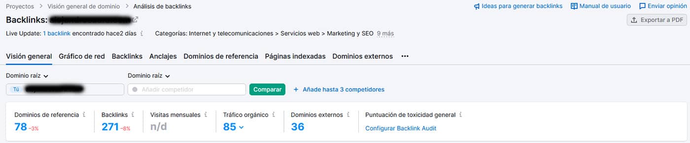Comprobar backlinks