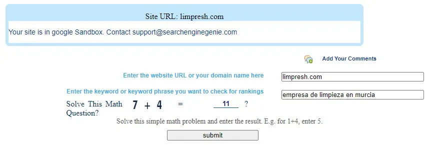 Google Sandbox Checker Tool